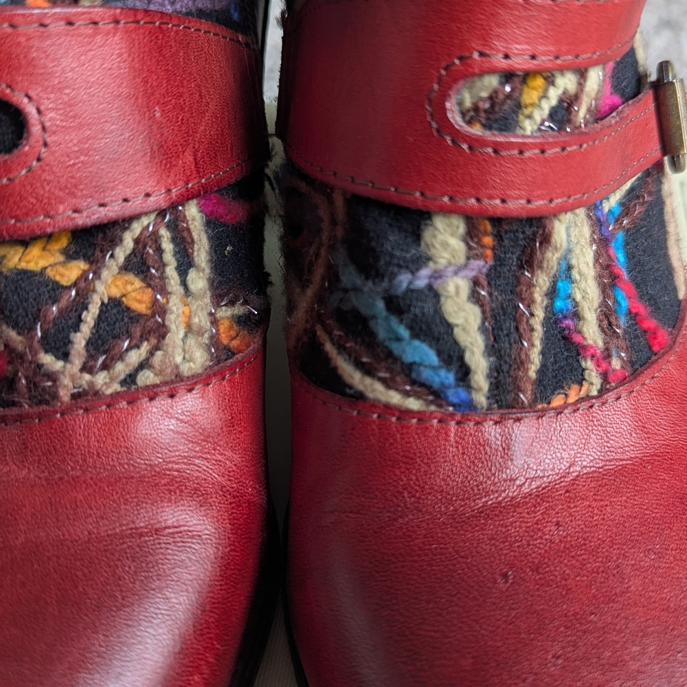Spring Step Red Multicolor Ankle Boots - Picture 8 of 10